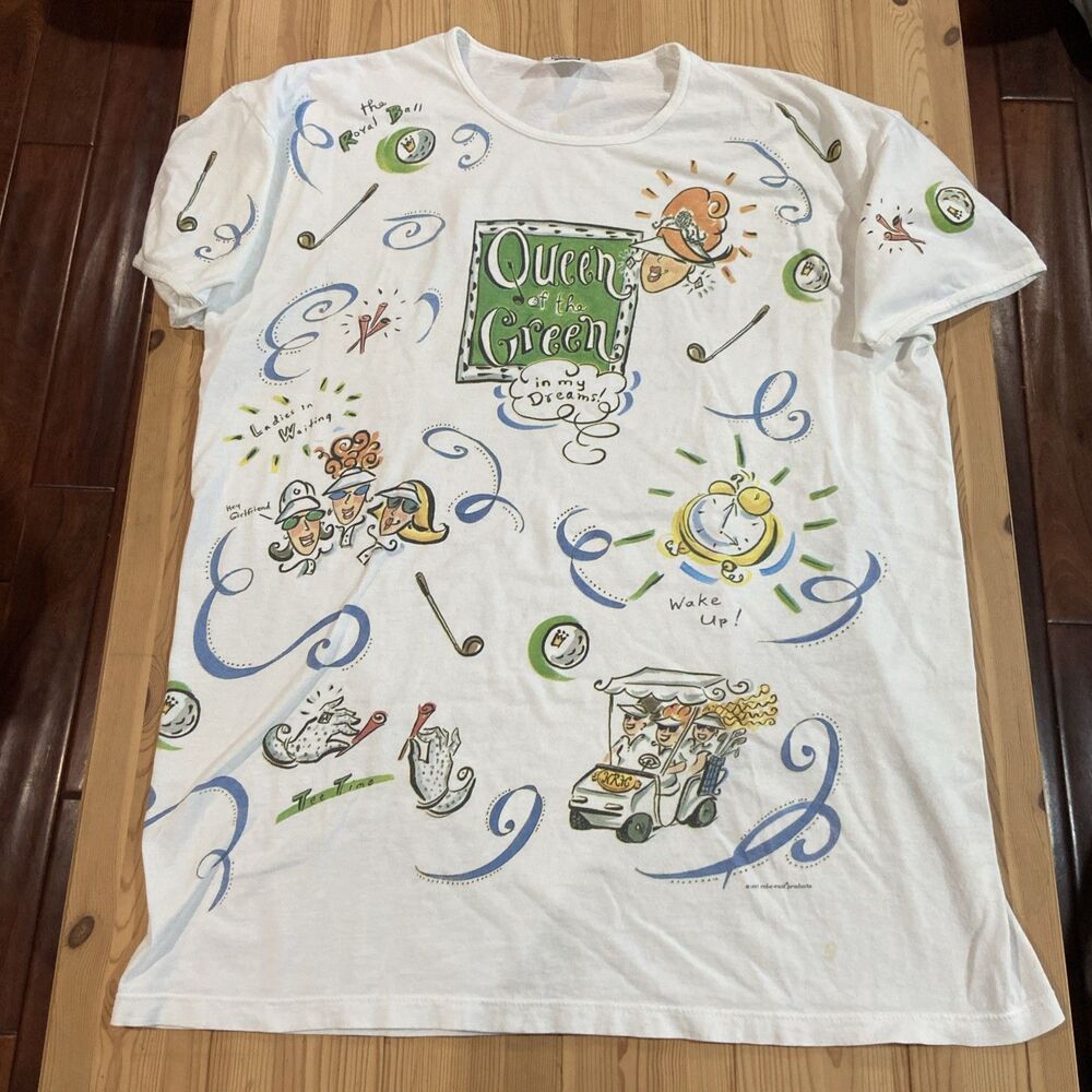 Vintage Golf Polo Shirt Relevant Products Womens One Size AOP Rel E Vant 1998